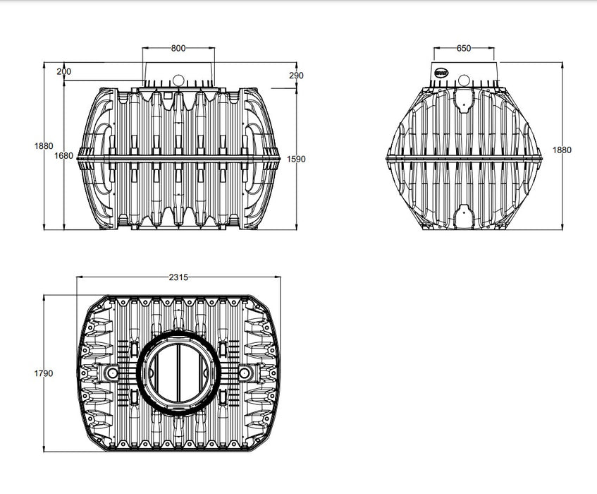 Tank Graff GRAF Carat 3750L Underground Water Storage Tank with Lid