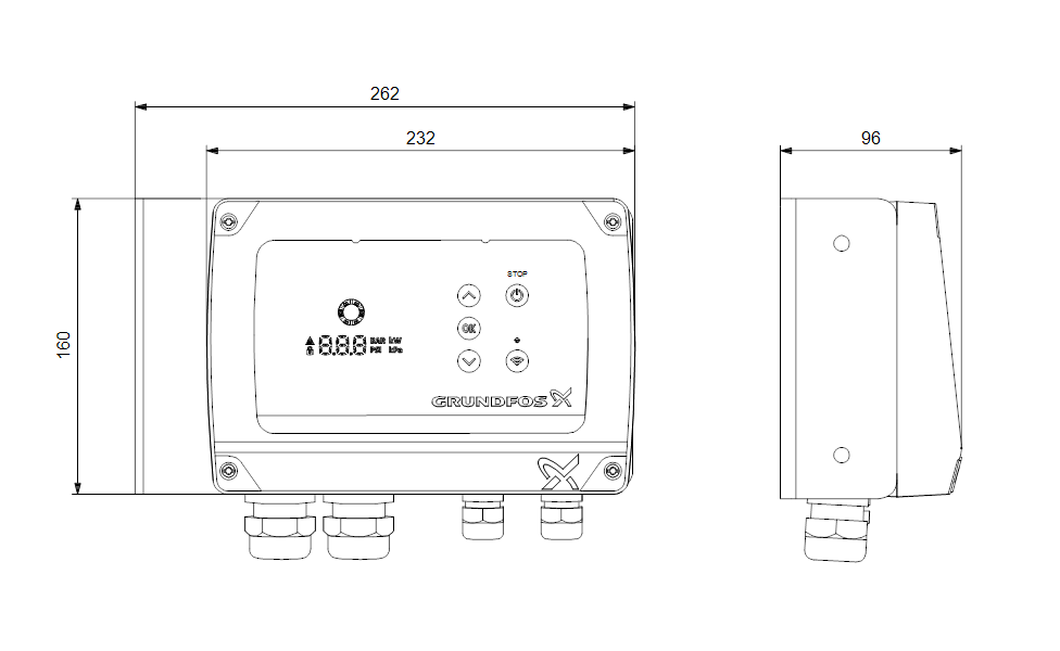 Grundfos CU202 Solar Control Unit with Bluetooth for SQFlex System