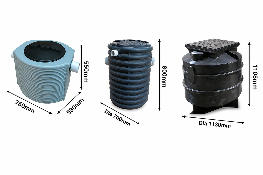 Domestic Grease Trap with 110mm Inlet & Outlet