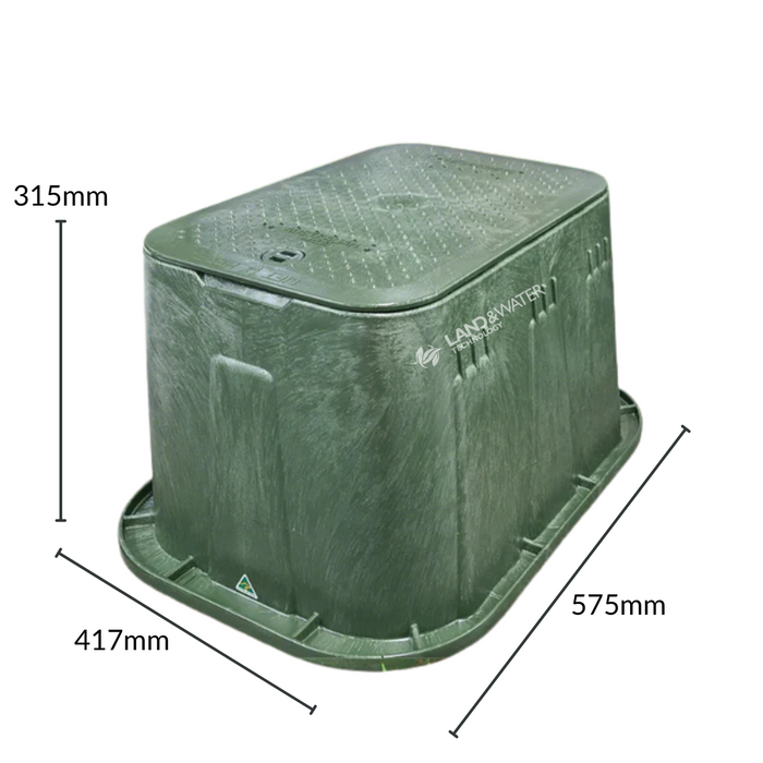 HR 1419-12VBOLN Commercial Rectangular Large Valve Box with Base Lip (302mm Wide x 435mm Long x 315mm Deep) - PERTH PICKUP ONLY