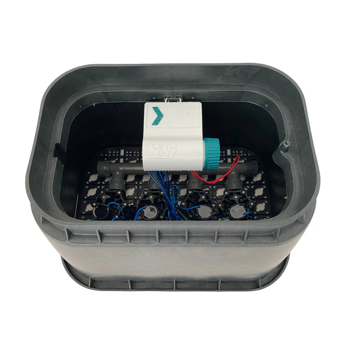 Rain Smart 4 Zone Packaged Valve Box Kit with Purevision Battery-Operated Bluetooth Controller