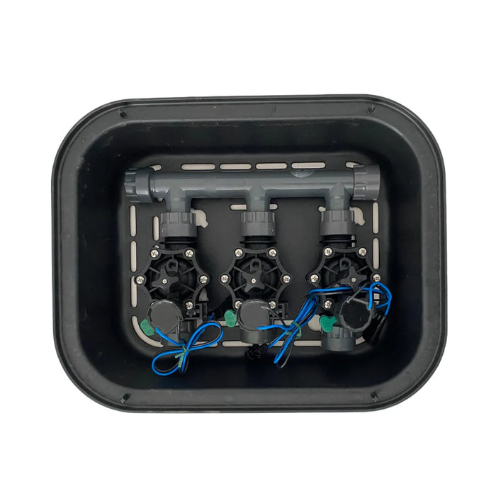 Rain Smart 3 Zone Packaged Valve Box Kit with Purevision Battery-Operated Bluetooth Controller