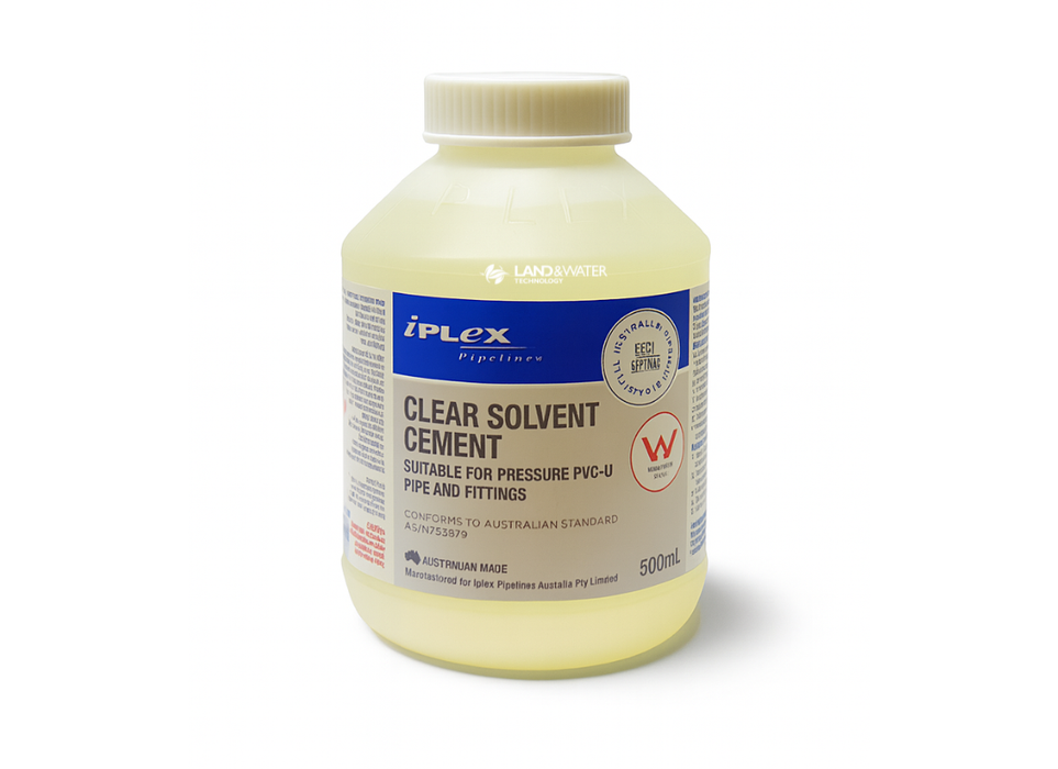 Iplex PVC Clear Solvent Cement (Clear Glue) 500ml with Brush - Perth Metro Only