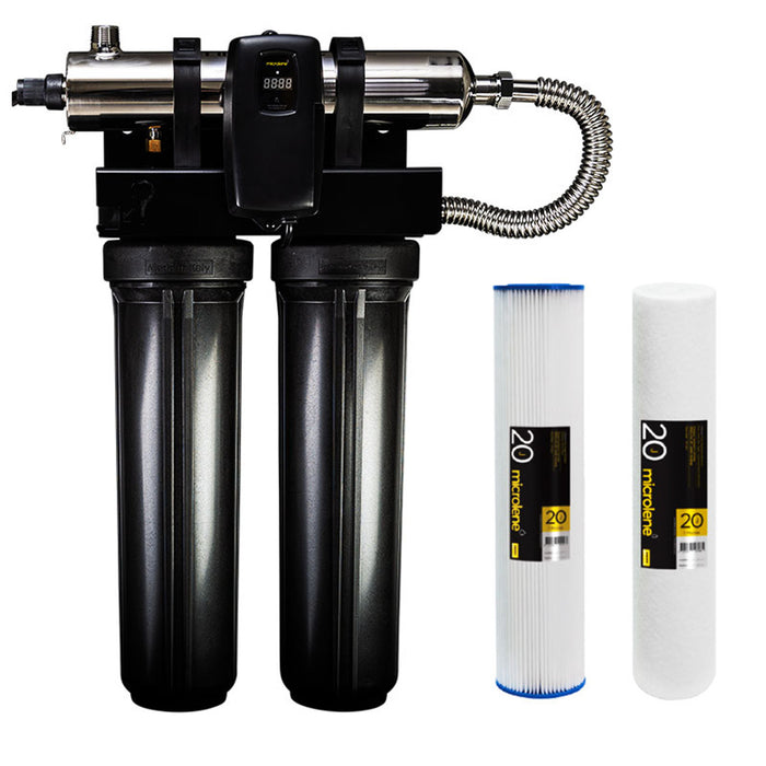 Davey KMCS Microlene Centurion Smart Dual Stage Ultraviolet Rainwater UV Filtration System 20" x 4.5" (84LPM)