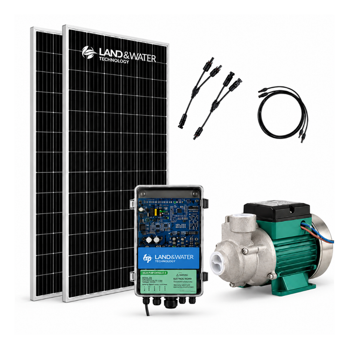 Land & Water Solar Surface Jet Pump Complete Kit Package with x2 Solar Panels & 3m Cable