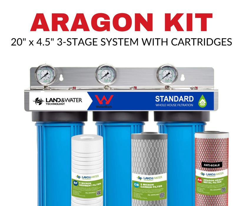 Land & Water 3-Stage Water Filtration System 20" x 4.5" with Aragon Kit