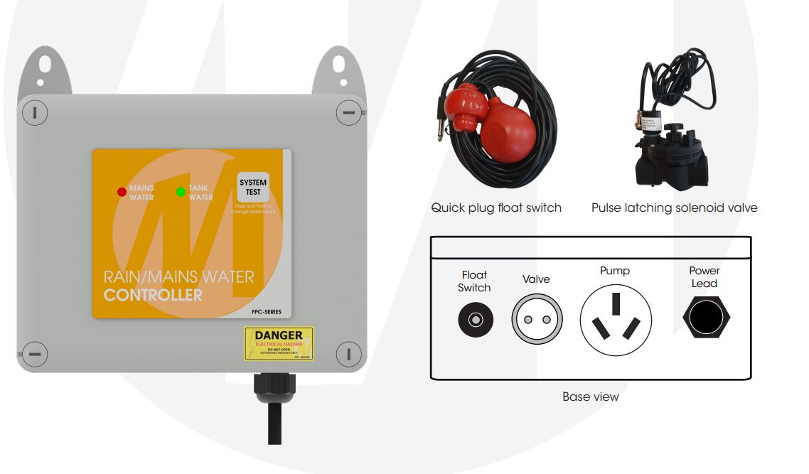 Matelec FPC-12721-HD Standard Rain/Mains Valve & Pump Controller with Automatic Changeoverr for 1 Pump Outlets