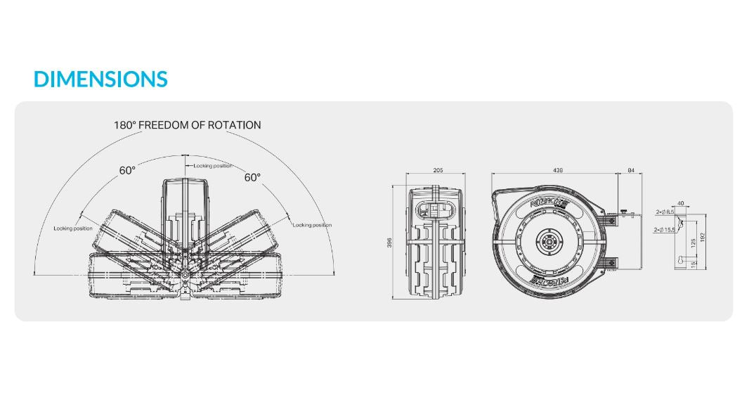Macnaught Retracta C1 Compact Chemical-Resistant Auto-Wind Hose Reel for Weedicide & Pesticide (1.5m)