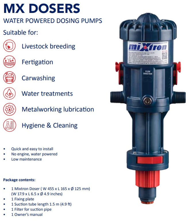 Mixtron Water Powered Dosing Pumps | Shop Online