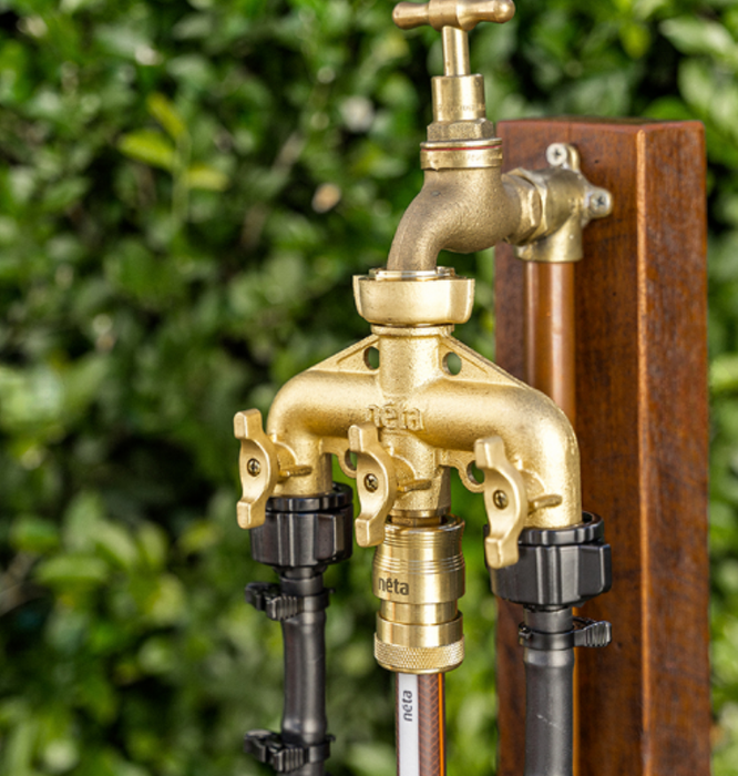 Neta 20mm Brass 3-Way Universal Tap Splitter