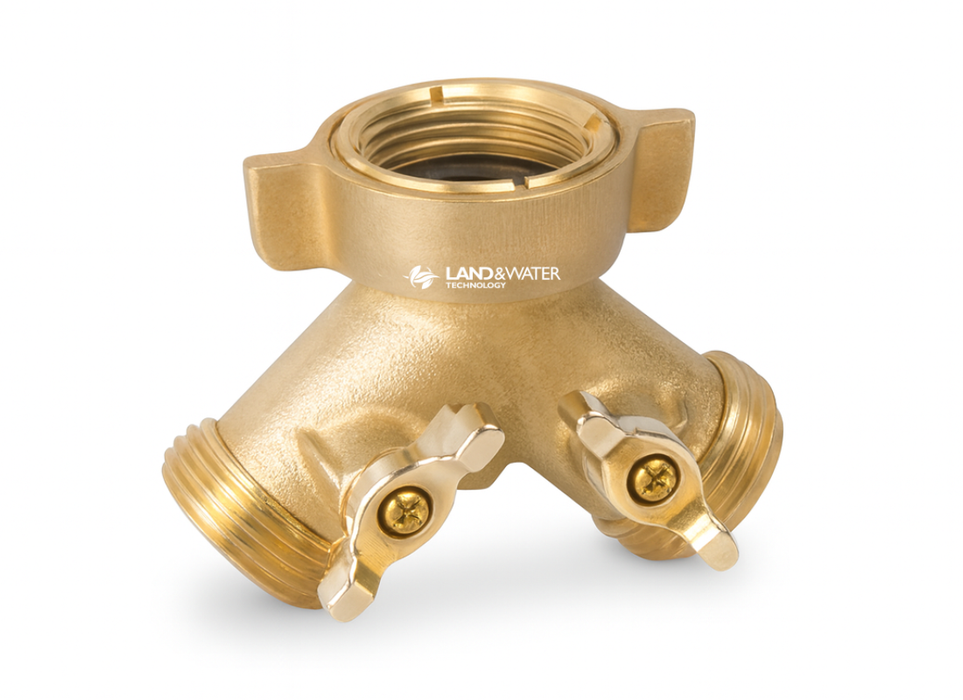 Neta 20mm Brass Universal Twin Tap Splitter with 20mm BSP Connection