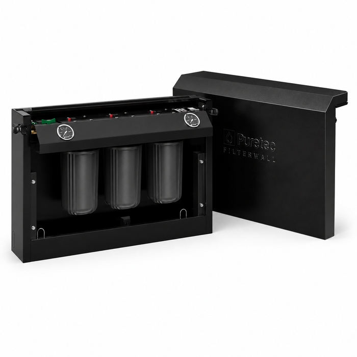 Puretec Filterwall F4 Freestanding Whole House Filtration System with ScaleGuard Kit & Plumbed Bypass (30LPM)