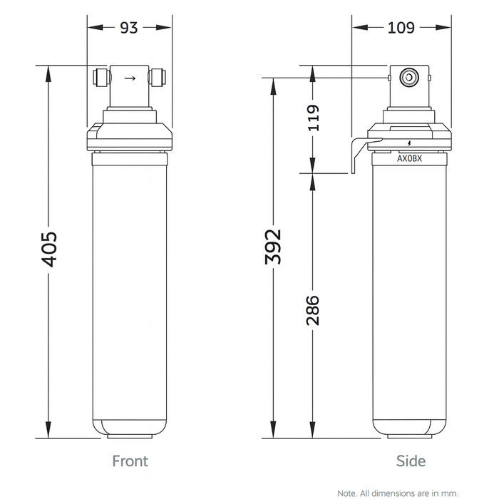 Puretec PureMix Z6 High Flow Inline Undersink Filter System (10LPM)