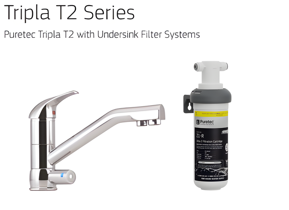 Puretec Tripla T-Series 3-Way Mixer Taps for Hot, Cold & Filtered Water (T1–T6 Range)