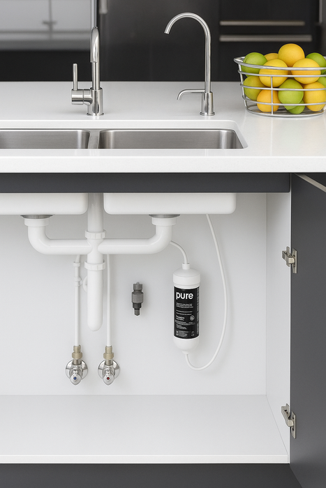 Puretec X3 Series Inline Undersink Water Filter System with High Loop Designer Faucet (2LPM)