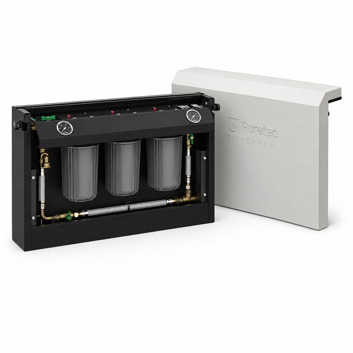Puretec Filterwall F4 Freestanding Whole House Filtration System with ScaleGuard Kit & Plumbed Bypass (30LPM)