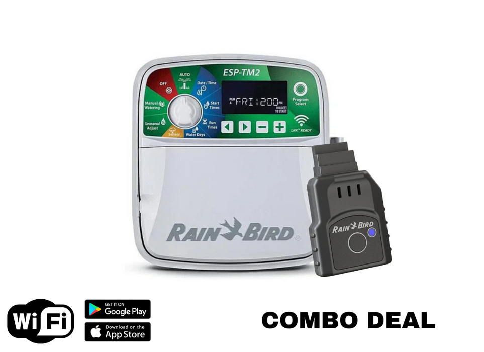 Rain Bird ESP-TM2 Outdoor Smart Irrigation Controller with LNK2 WIFI Module Combo Deal