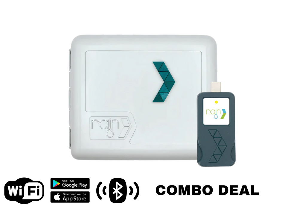 Rain Ionic Vision Outdoor Smart Irrigation Controller with Bluetooth & Nuvola Mini Wi-Fi Hub Combo