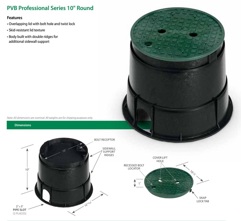 Round Valve Rainbird PVB10RND 10
