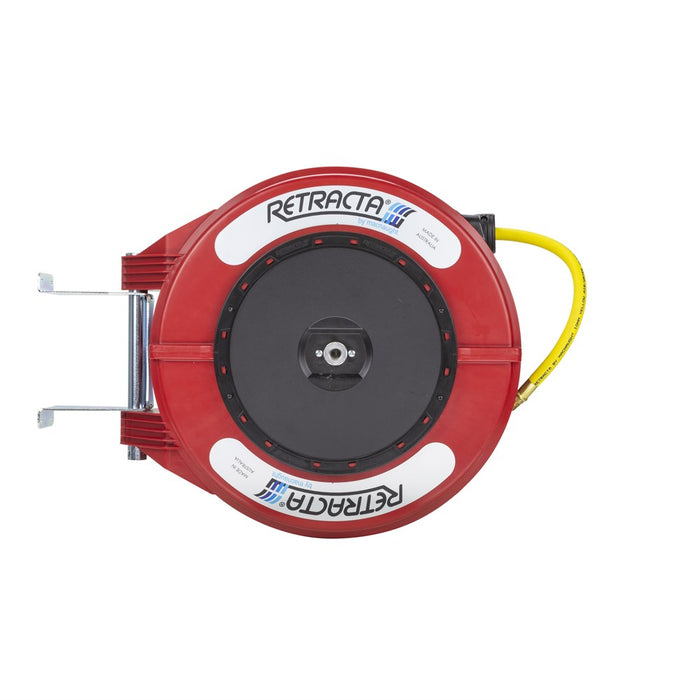 9 Metre Compact Retractable Air Hose Reel Red Case Red Hose