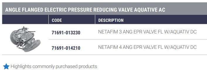 Dorot S100 PR/AQ Series Cast Iron Hydraulic Pressure Reducing/Electric Solenoid Angle Valves with Aquative DC