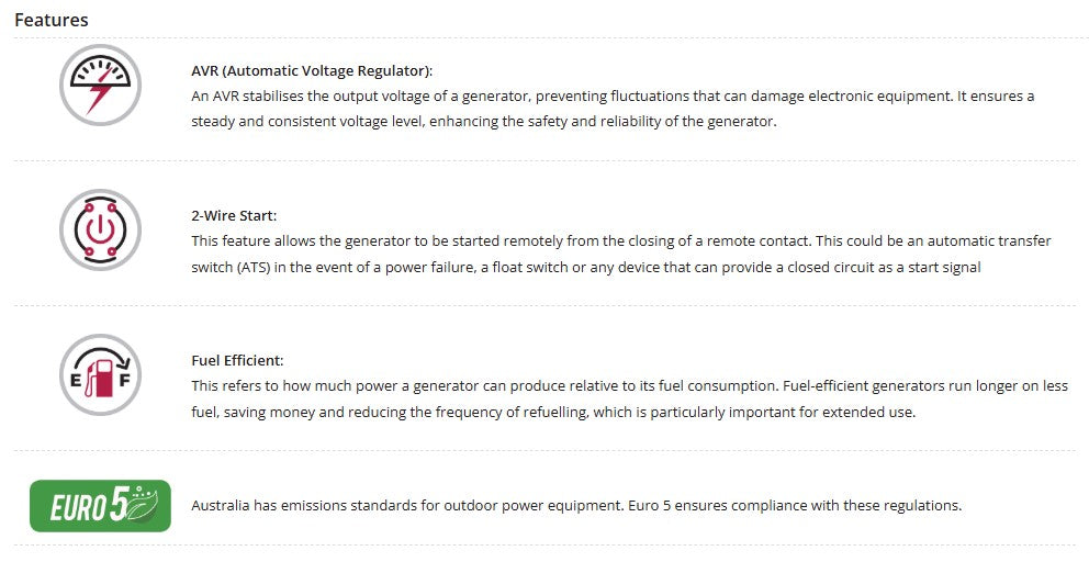 Welling & Crossley WC-P3750 3.20kW Open-Frame Petrol Generator with AVR & Remote Start