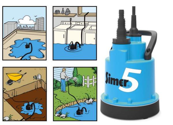 Jung Pumpen SIMER 0.19kW Low Level Drainage Pump for Dirty Water with Level Control (Max 62LPM/60kPa)