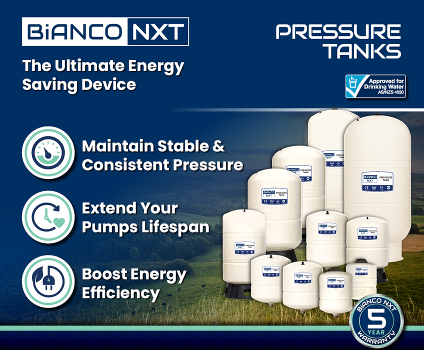 Bianco BPT Carbon Steel Pressure Tanks with Butyl Rubber Diaphragm (3-450 Litre)