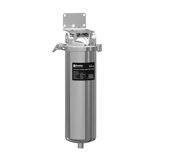 Puretec TSI-25MP1-316 25mm Industrial Heavy-Duty 10” 316 Stainless Steel Filter Housing for Hot & Cold Water