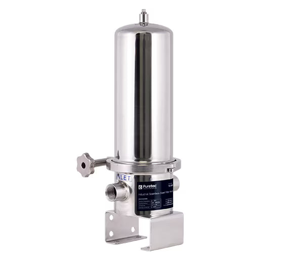 Puretec TSI-25MP1 25mm Industrial Heavy-Duty 10” 304 Stainless Steel Filter Housing for Hot & Cold Water
