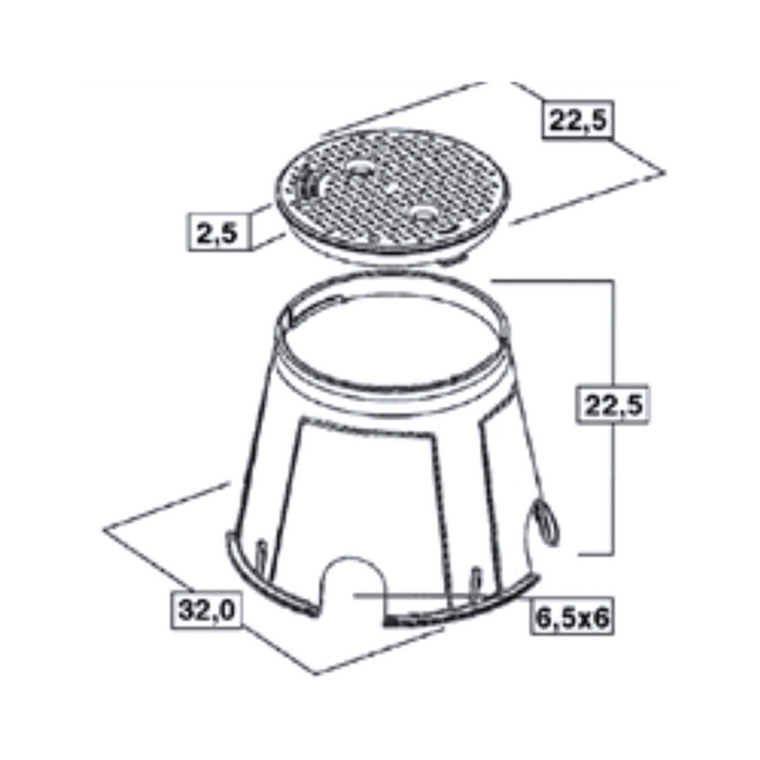 Toro EU-TUCM Residential Universal Small Round Valve Box (225mm Diameter x 225mm Deep)