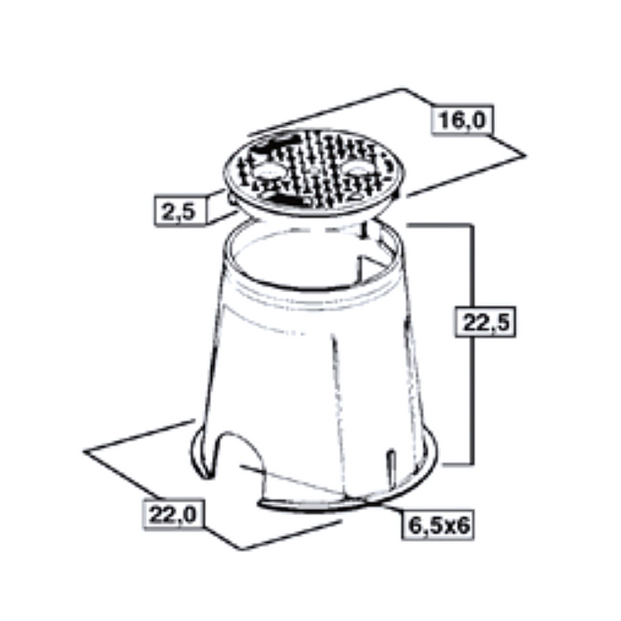 Toro EU-TUCS Residential Universal Small Round Valve Box (150mm Diameter x 225mm Deep)