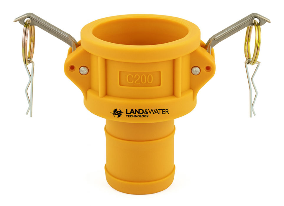 Type C Yellow Nyglass Camlocks (Female Camlock × Male Hose Tail)