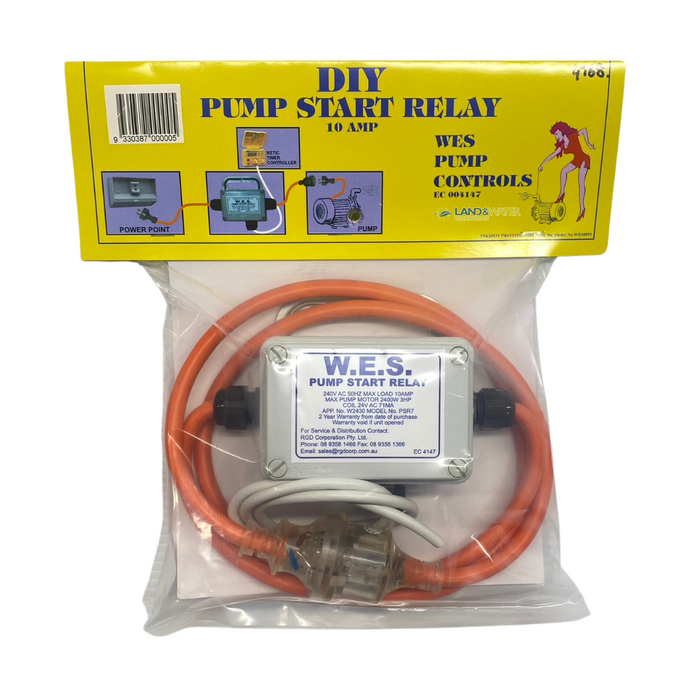 WES PRS7 3HP Pump Start Relay with 10AMP Plug up to 2.2kW 240v Pumps