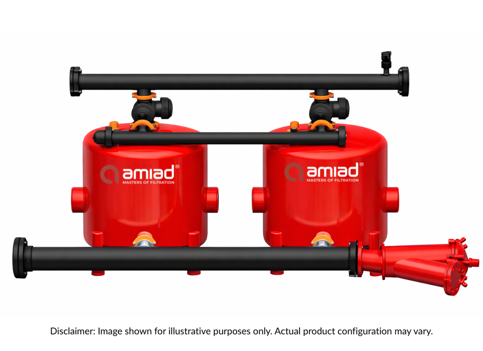 Amiad Fully Automatic 2 Tank Manifold Fully Automatic Self Cleaning Gravel Media Filter System with Media