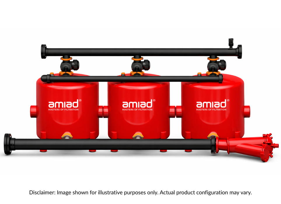Amiad Fully Automatic 3 Tank Manifold Fully Automatic Self Cleaning Gravel Media Filter System with Media