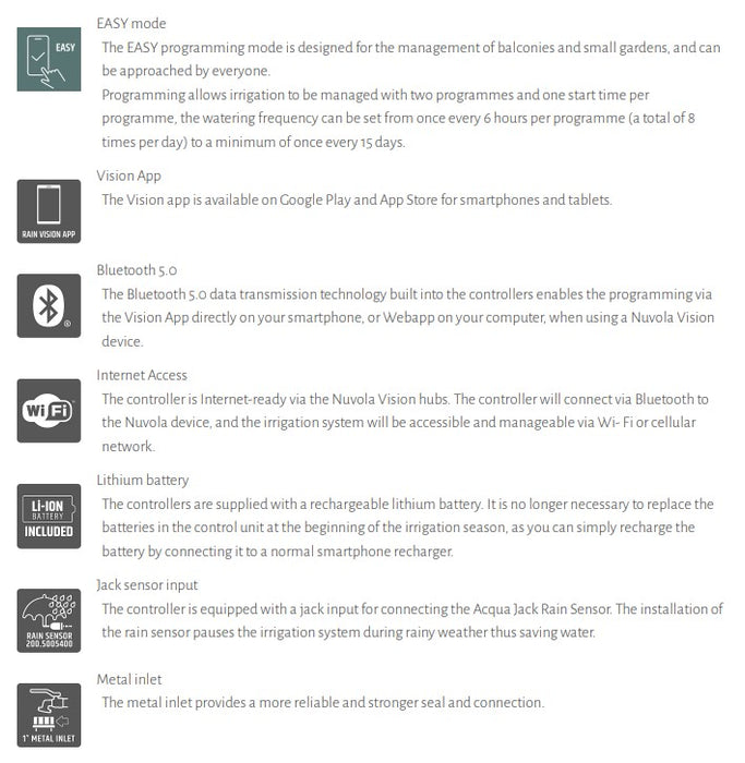 Rain Amico Vision 1 Smart Rechargeable Battery Tap Timer with Bluetooth & Optional WIFI Connectivity