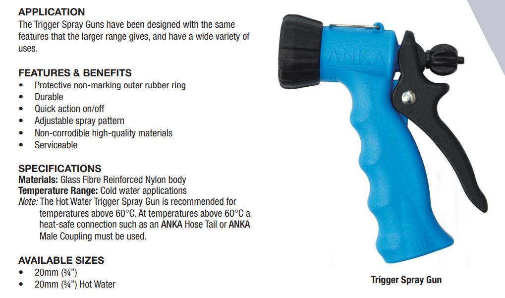 Anka Heavy Duty Trigger Hose Nozzle (700kPa)