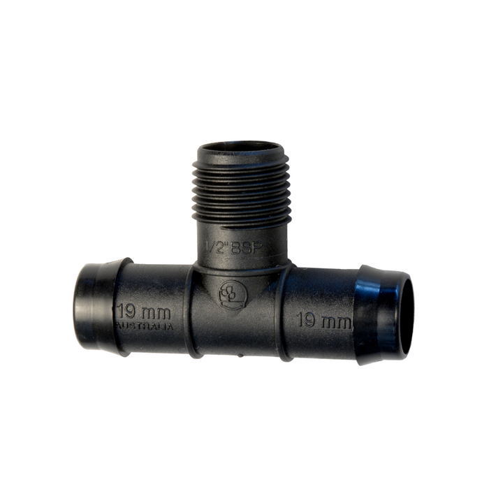 Antelco Barbed Faucet Tees with Male BSP for Low Density Poly Pipe