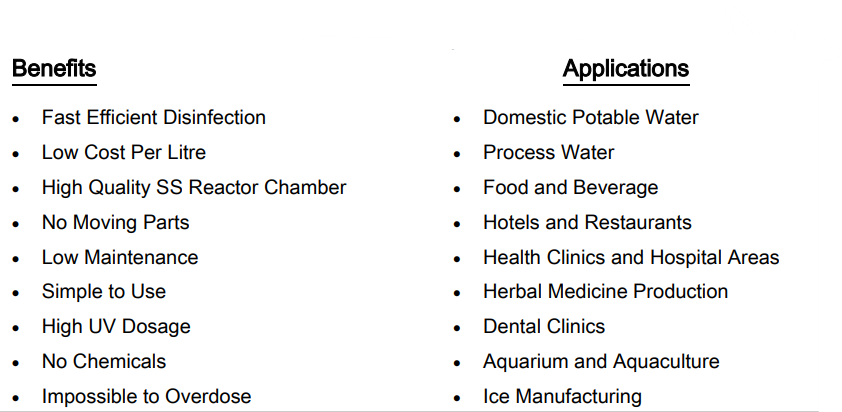 Aquacorp UV E Series UVE720Z UV Water Steriliser Systems for Domestic & Light Commercial Applications (45LPM)