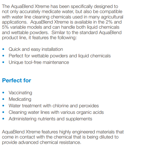 Hydro Systems AquaBlend Xtreme PVDF Proportional Dosing Pump for Agricultural Medication (Max 2.5 m³/hr)