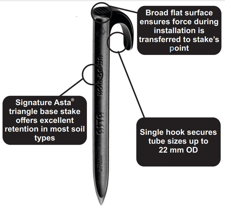 Antelco Asta Stake 180mm Hold Down for (13mm-19mm LD Poly)