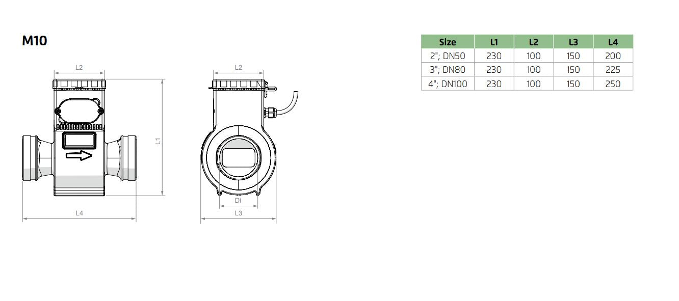 Bermad M10 Series Electromagnetic Battery-Powered Compact Water Meter with Bluetooth & Modbus