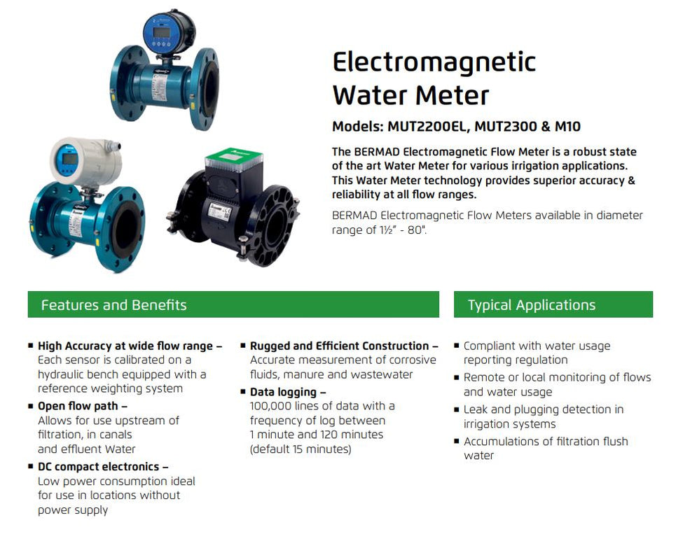 Bermad MUT2200 Electromagnetic Flow Meters with MC608A 240V AC ...