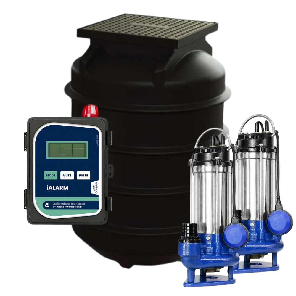 Bianco 1200L Packaged Wastewater Pump Station Kit with Macerator | Shop ...