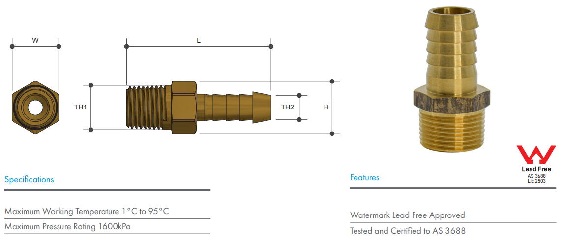 Brass Hose Barb Fittting
