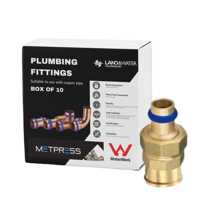 Metpress WaterMarked Series Brass Female Barrel Union Box of 10