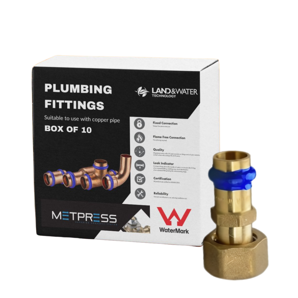 Metpress WaterMarked Series Brass Female Loose Straight Nut Adaptor Box ...