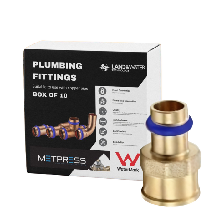 Metpress WaterMarked Series Brass Female Coupling Box of 10