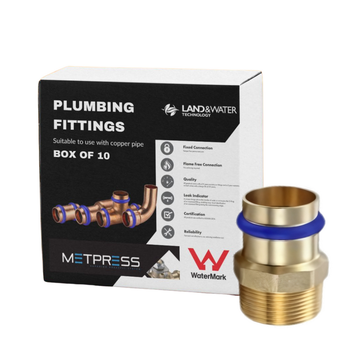 Metpress WaterMarked Series Brass Male Coupling Box of 10